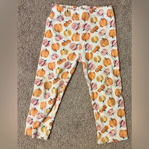 24month Pumpkin Print Kids Leggings - Orange and Pink